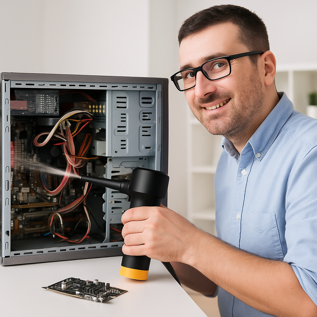 מפוח אוויר לניקוי מחשבים ומקלדות