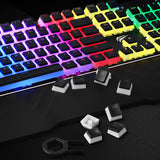 Havit Keycaps Double Shot Backlit PBT Pudding Keycap Set with Puller compatible with Cherry MX Mechanical Keyboard, Black&White